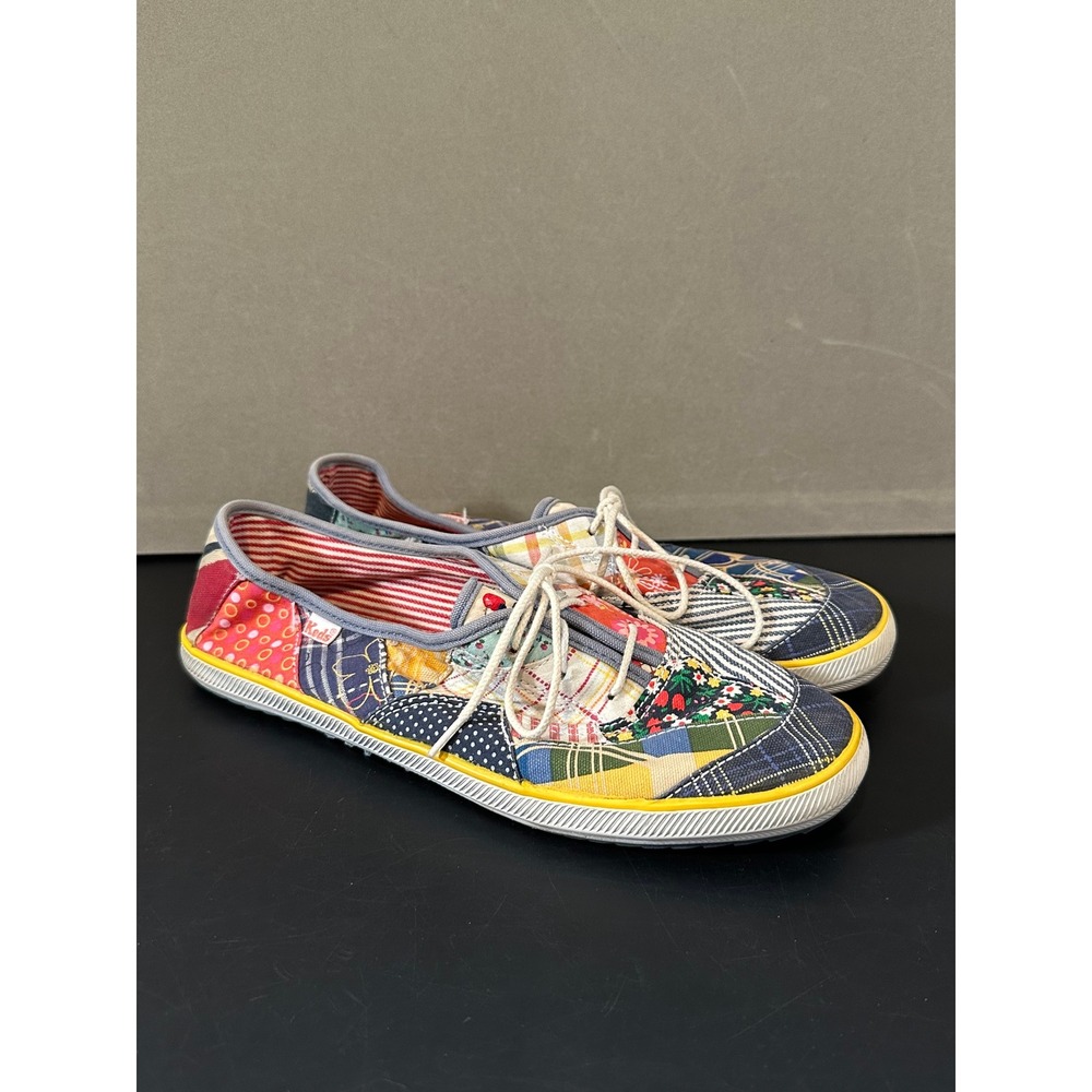 Keds Champion Patchwork Canvas Sneakers Floral Plaid WF24411M Size 8.5